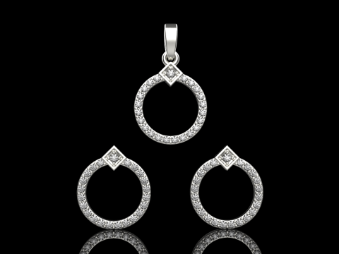 Collection earring pendant model 918 3D Принт Модель