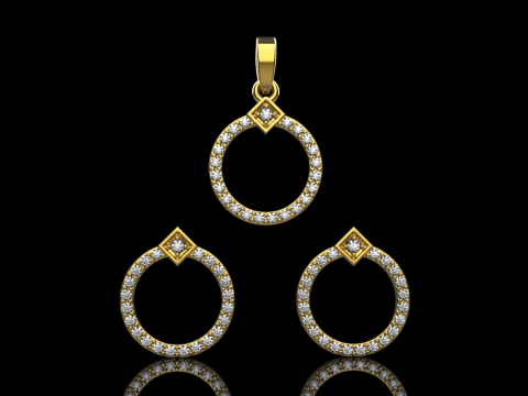 Collection earring pendant model 918 3D Принт Модель
