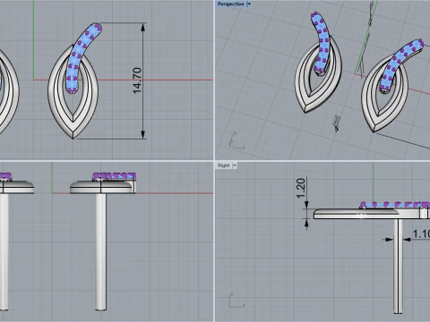 Earring model 914 3D Print Model