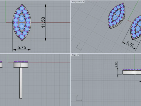 Earring mode 912 3D Print Model
