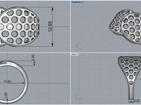Lightweight ring model 909 3D Print Model