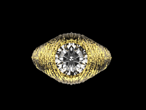 Texture signet ring model 907 3D printmodel