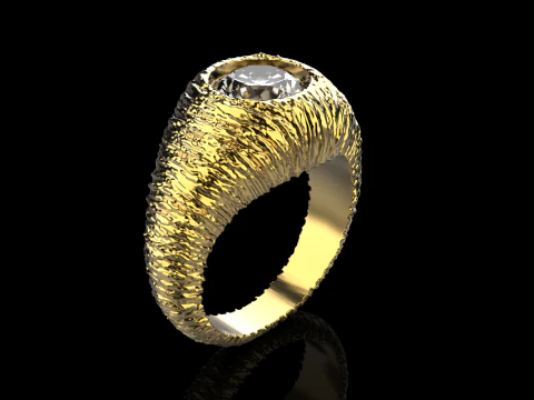Texture signet ring model 907 3D Print Model