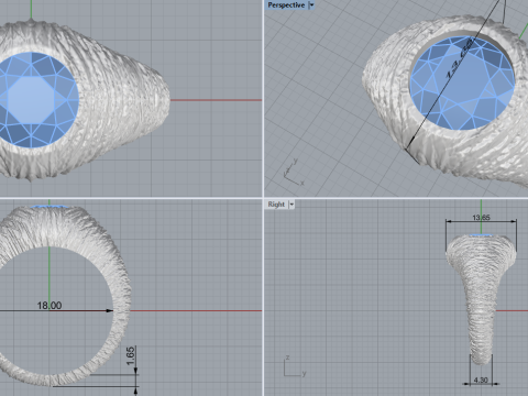 Texture signet ring model 907 3D printmodel