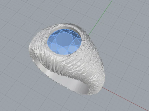 Texture signet ring model 907 3D Print Model