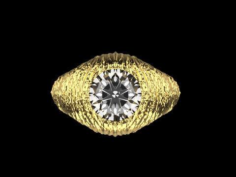 Texture signet ring model 907 3D printmodel