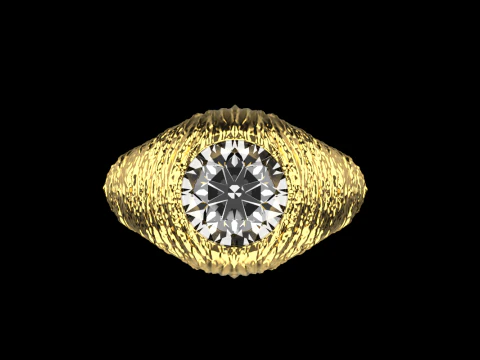 Texture signet ring model 907 3D Print Model