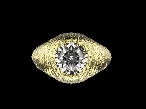 Texture signet ring model 907 3D Print Model