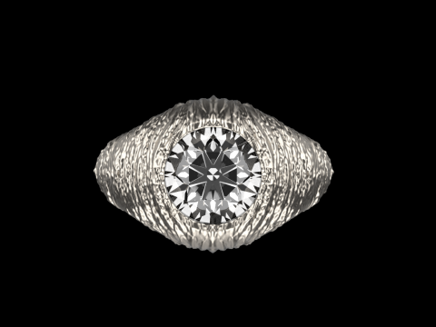 Texture signet ring model 907 3D printmodel