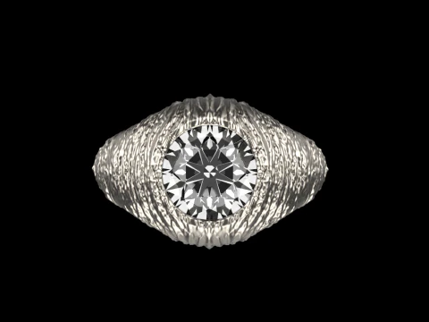Texture signet ring model 907 3D Print Model