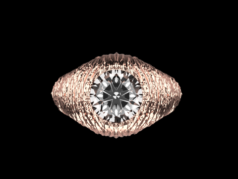 Texture signet ring model 907 3D printmodel