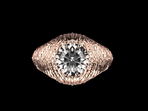 Texture signet ring model 907 3D Print Model