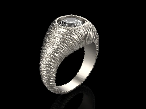 Texture signet ring model 907 3D Print Model