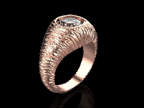 Texture signet ring model 907 3D Print Model