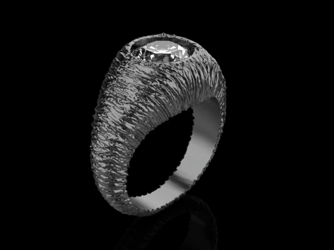 Texture signet ring model 907 3D Print Model
