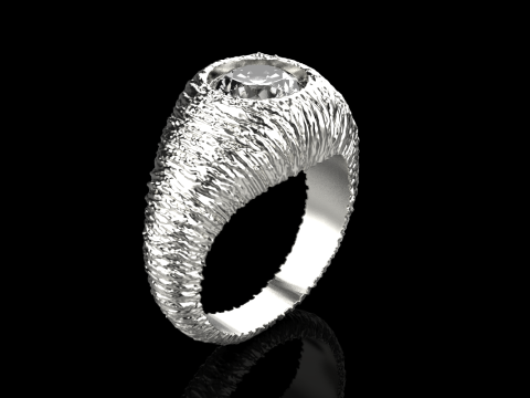Texture signet ring model 907 3D printmodel