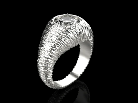 Texture signet ring model 907 3D Print Model