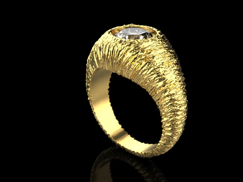 Texture signet ring model 907 3D Print Model