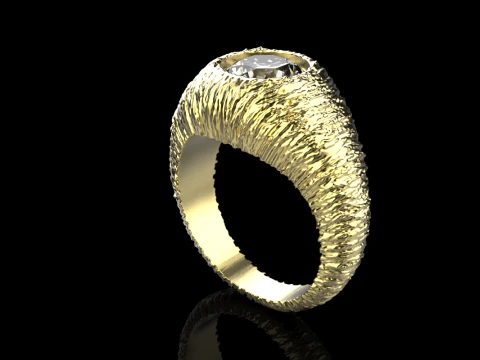 Texture signet ring model 907 3D Print Model