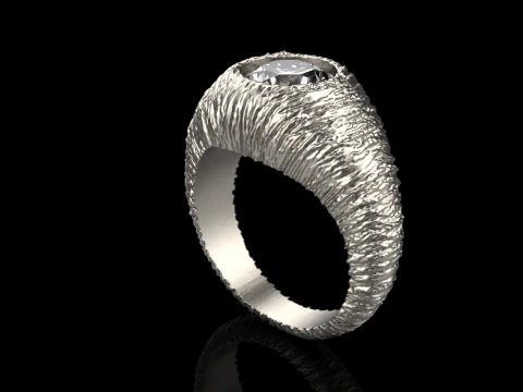 Texture signet ring model 907 3D Print Model