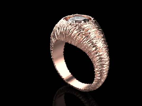 Texture signet ring model 907 3D printmodel