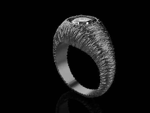 Texture signet ring model 907 3D Print Model