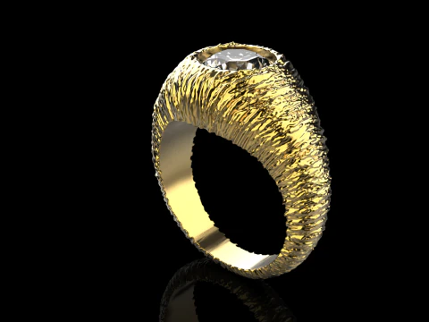 Texture signet ring model 907 3D Print Model