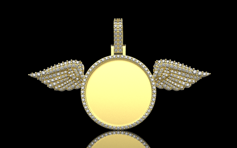 Angel wing memory pendant model 906 3D प्रिंट मॉडल .c4d .max .obj .3ds .fbx .stl .blend