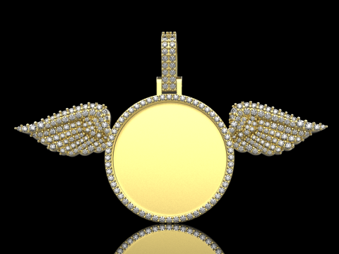 Angel wing memory pendant model 906 3D printmodel
