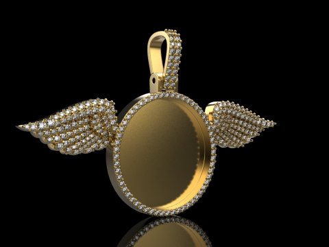 Angel wing memory pendant model 906 3D प्रिंट मॉडल