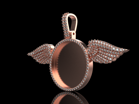 Angel wing memory pendant model 906 3D प्रिंट मॉडल