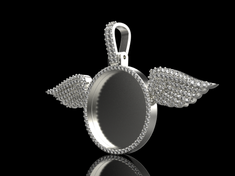 Angel wing memory pendant model 906 3D प्रिंट मॉडल