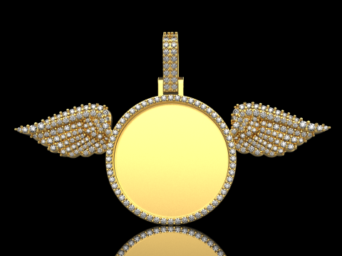 Angel wing memory pendant model 906 3D प्रिंट मॉडल