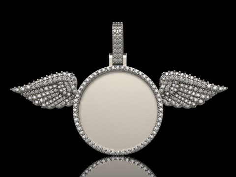 Angel wing memory pendant model 906 3D प्रिंट मॉडल