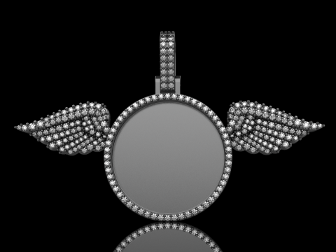 Angel wing memory pendant model 906 3D प्रिंट मॉडल