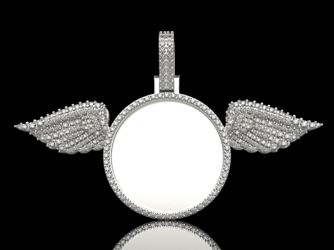 Angel wing memory pendant model 906 3D प्रिंट मॉडल