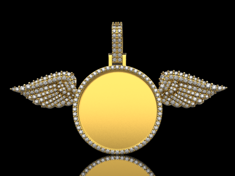 Angel wing memory pendant model 906 3D प्रिंट मॉडल