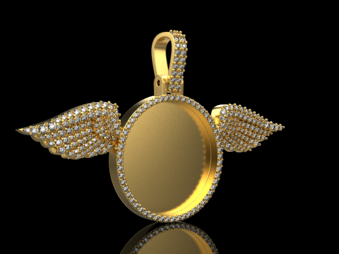Angel wing memory pendant model 906 3D प्रिंट मॉडल