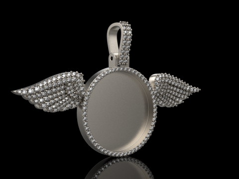 Angel wing memory pendant model 906 3D प्रिंट मॉडल