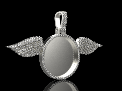 Angel wing memory pendant model 906 3D प्रिंट मॉडल