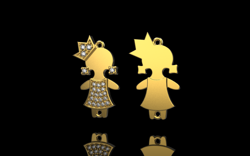 Family pendant girl model 905 3D Print Model .c4d .max .obj .3ds .fbx .stl .blend