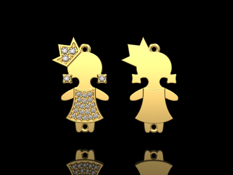 Family pendant girl model 905 3D Print Model