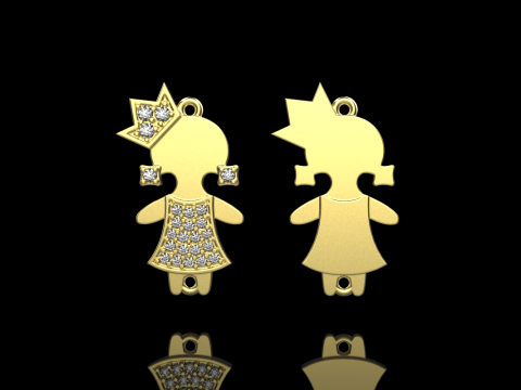 Family pendant girl model 905 3D Print Model