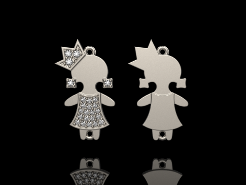 Family pendant girl model 905 3D Print Model