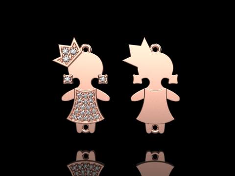 Family pendant girl model 905 3D Print Model