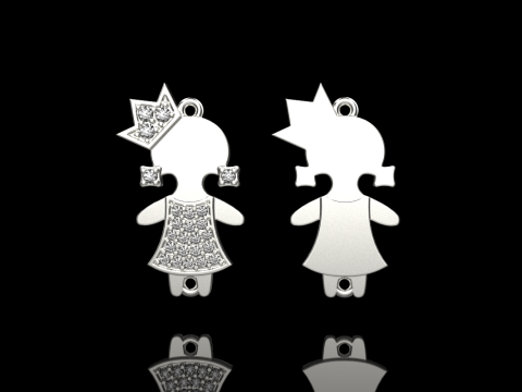 Family pendant girl model 905 3D Print Model