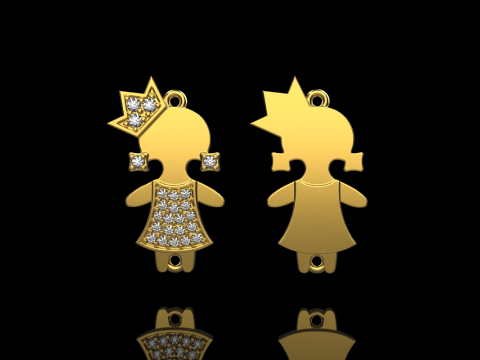 Family pendant girl model 905 3D Print Model