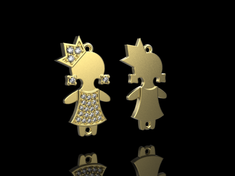 Family pendant girl model 905 3D Print Model