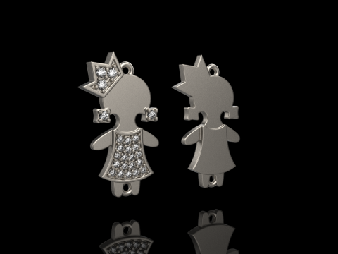 Family pendant girl model 905 3D Print Model