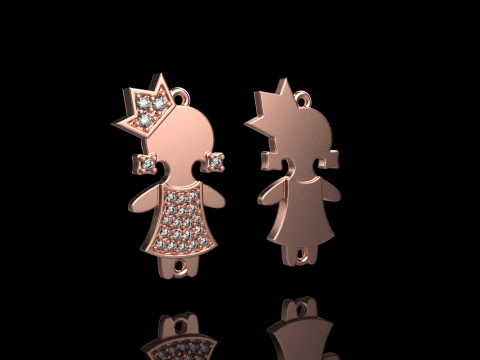 Family pendant girl model 905 3D Print Model